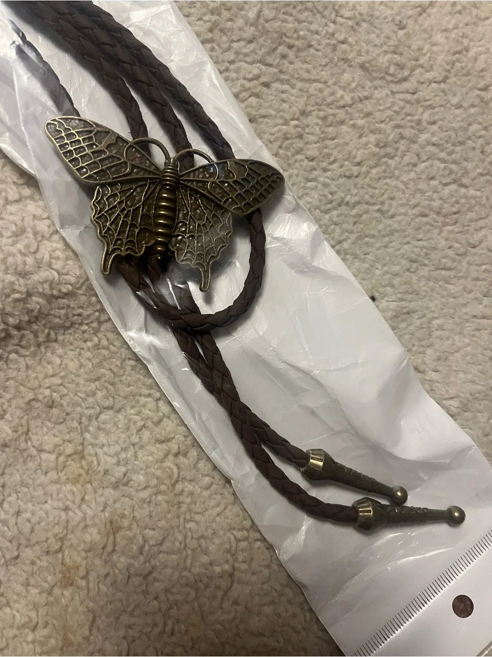 Braided Brown Butterfly Bow tie Unbranded